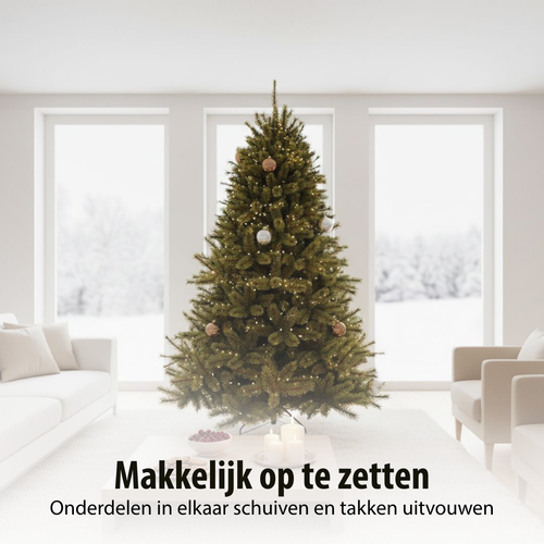 Triumph Tree Forest Frosted Kunstkerstboom - Kerstversiering voor Binnen met Insteekconstructie - Kunstboom met Frosted Naalden en PVC Takken - H215 x