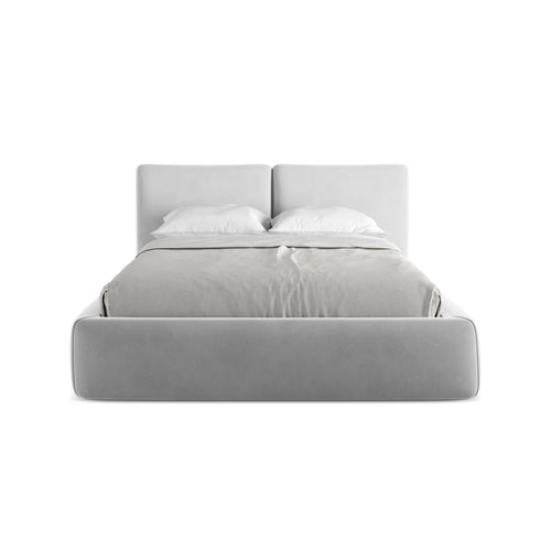 LaMiaSofa Bed met opbergruimte Milano - velours - grijs - 160x228x82