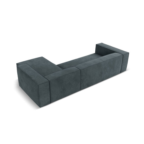 Cosmopolitan Design - Rechter hoekbank Turin 5-zits, structurele stof blauw grijs - 173x290x68cm