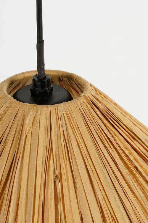 Mica Decorations Elisa Hanglamp - H18 x Ø30 cm - Raffia - Lichtbruin - vtwonen shop