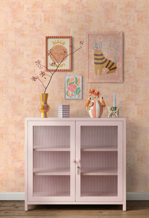 ESTAhome behang schilderachtige structuur perzik roze - 50 x 900 cm - 131846