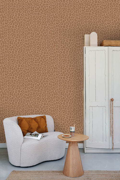 ESTAhome behang panterprint terracotta bruin - 50 x 900 cm - 139968