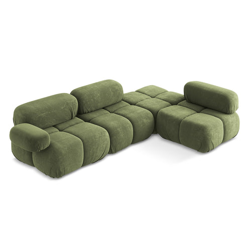 LaMiaSofa hoekbank rechts Sanremo - chenille stof - groente - 285x190x70