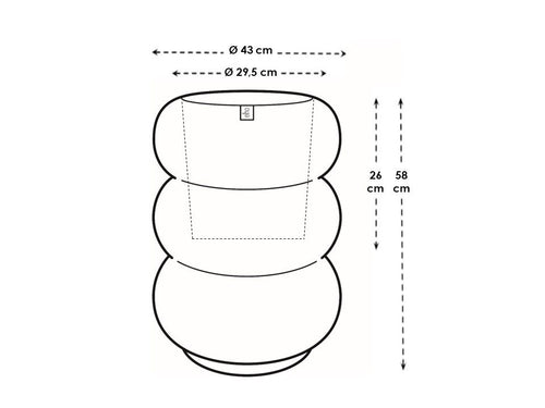 Elho Amber Roll High Beige - Ø43cm - vtwonen shop