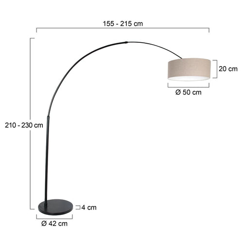 Steinhauer vloerlamp Sparkled - 1 lichts - 190x 230 cm - zwart grijs - vtwonen shop