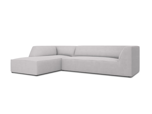 Micadoni linker hoekbank Ruby 4-zits, structurele stof, lichtgrijs - 180x273x69cm