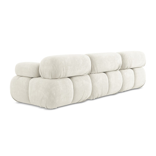 LaMiaSofa 3-zits bank Sanremo - chenille stof - wit - 285x96x70