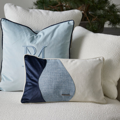 Rivièra Maison Iceland Pillow Cover 50x30 - Polyester - Blauw / White - vtwonen shop