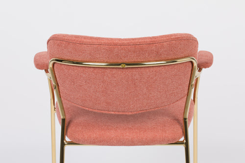 Housecraft Living Jolien Eetkamerstoelen armleuning Goud/Roze - Set van 2 - vtwonen shop