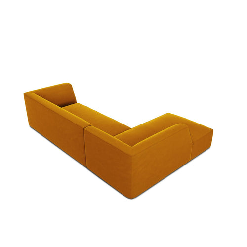 Cosmopolitan Design - Modulaire hoekbank links Siena 4-zits, flueel geel - 180x273x69cm