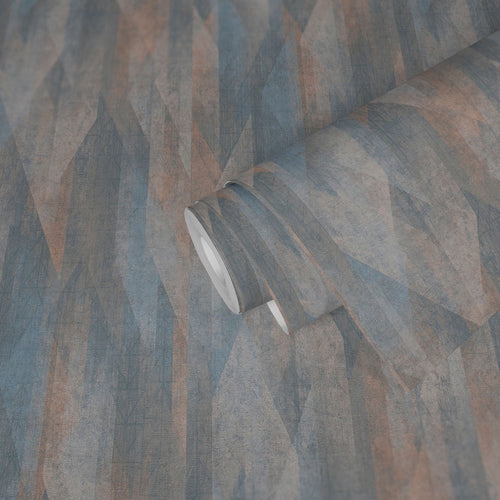 Livingwalls behang grafisch motief blauw en beige - 53 cm x 10.05 m - AS-391041 - vtwonen shop