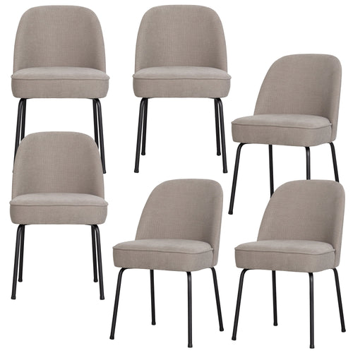 WOOOD eetkamerstoelen Vogue - Geweven stof - Zand - Set van 6