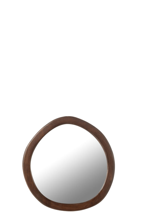 J-Line spiegel Whisp - houtglas- bruin - small - Ø 40 cm