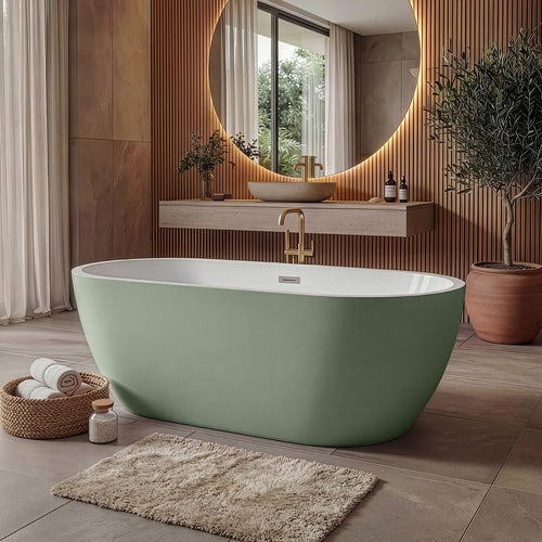 Badplaats Ligbad Bahia 170 x 75 x 58 cm – Vrijstaand Bad – Groen Mat
