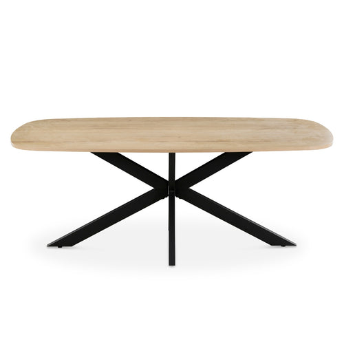 Giga Meubel Eettafel Jaimy - Deens Ovaal Naturel Hout - 200x100x76cm - vtwonen shop