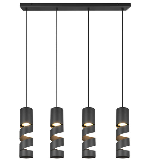 Trio Leuchten hanglamp Stream - 4 lichts - 80  x 150   cm - zwart