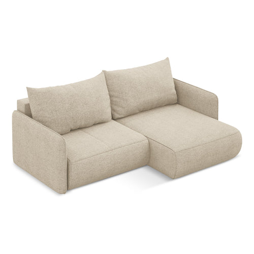 LaMiaSofa hoekbank rechts Palermo - chenille stof - donkerbeige - 207x148x86