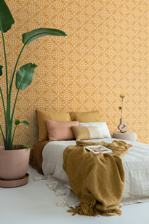 ESTAhome behang verweerde tegels okergeel - 50 x 900 cm - 131480 - vtwonen shop