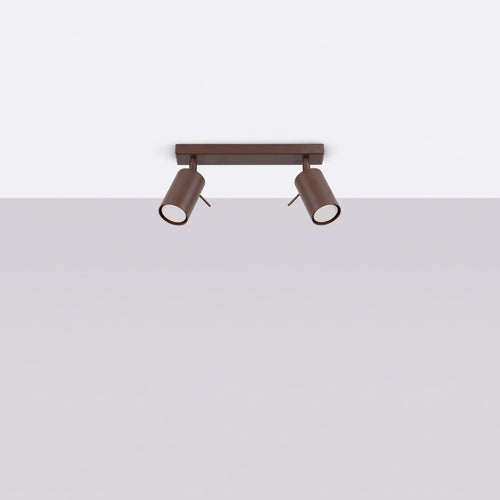 Sollux Lighting Plafondlamp RING 2 bruin - 30x6x16cm