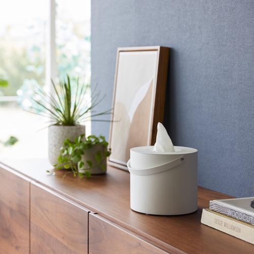 Yamazaki Tissuebox Rond met Handvat - Tower - Wit - vtwonen shop
