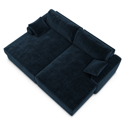 Premium Interiors - Sofa PLUM - fluweel middernachtblauw 260cm