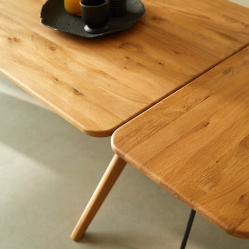 Tikamoon Uitschuifbare tafel in massief eikenhout 6-12 pers. - Naturel