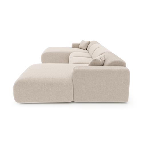 Sia Home - Symmetrische bank MYRA - Geweven stof - Beige - 356cm - vtwonen shop