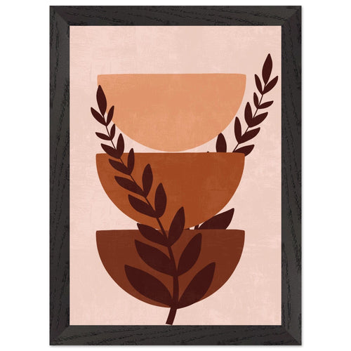 Artfulprints Poster met Lijst Boho – Warm composition   - A4 21x29.7 cm - Meerkleurig