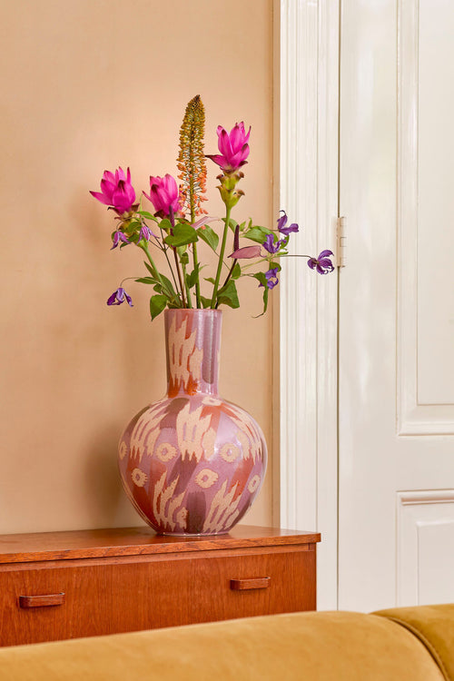 Mica Decorations Javi Vaas - H28 x Ø42 cm - Keramiek - Roze, Beige - vtwonen shop