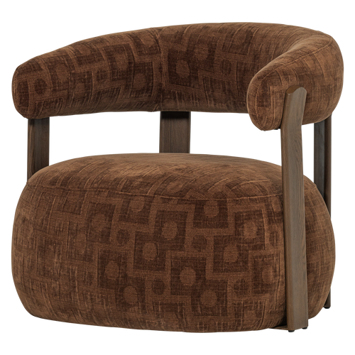 WOOOD fauteuil Foon - Structuurstof - Bruin - 78x82x73