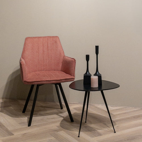 Livingfurn eetkamerstoel Louise Blush - stof - 1 stuk - vtwonen shop