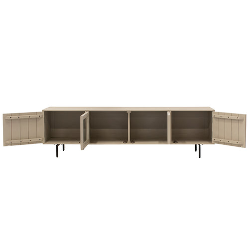 Giga Meubel Tv-Meubel Gita - Mangohout/Metaal/Glas - Taupe - 200cm - vtwonen shop