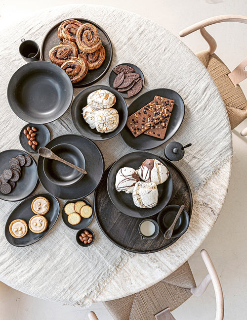 vtwonen - Kommen - Mat Zwart - Serviesset van 6 - 18cm - vtwonen shop