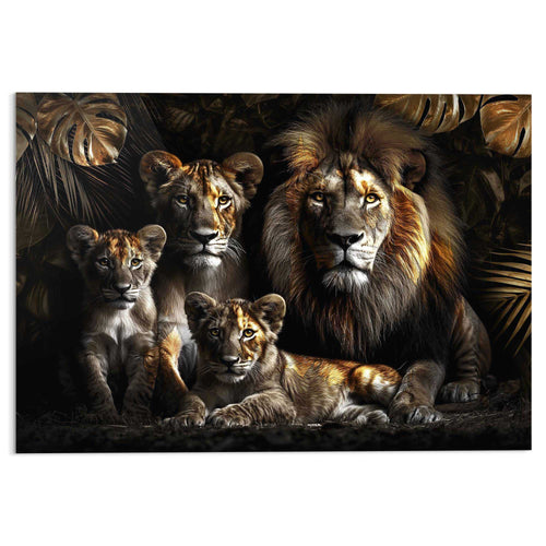 Reinders glasschilderij Leeuwenfamilie - 70x100cm