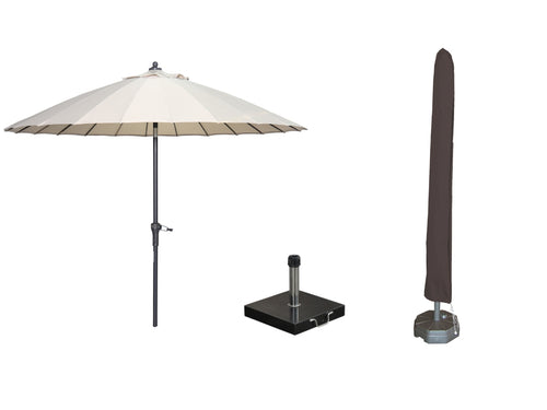 Garden Impressions Manilla parasolset ecru met voet 30 kg en hoes