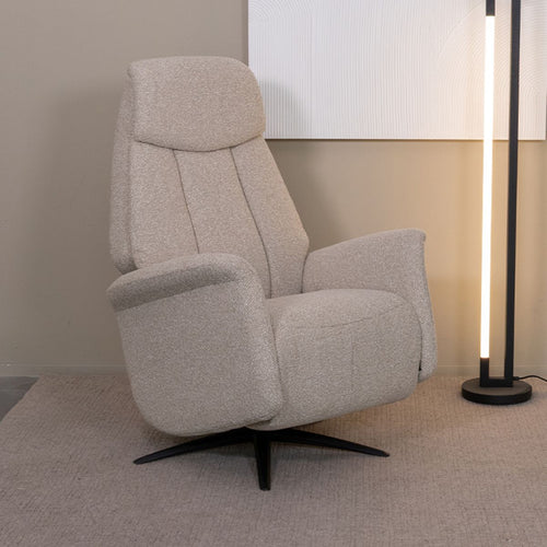 LABEL51 Fauteuil Oslo Elektrisch - Naturel Bouclé - Draaibaar