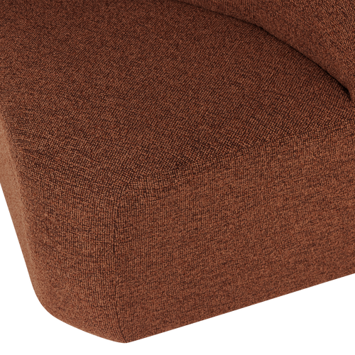 WOOOD eetbank hoek met rugleuning Mojo Base - Bouclé - Roestbruin - 83x80x80
