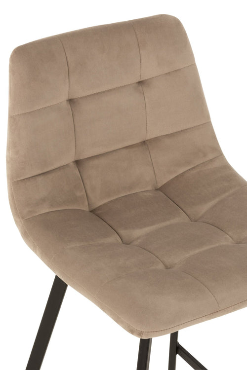 J-Line barstoel Olivier - textiel/metaal - beige - 2 stuks