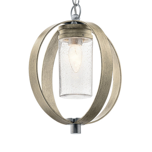 Elstead Kichler Grand Hanglamp voor buiten, verouderd antiek grijs, IP44