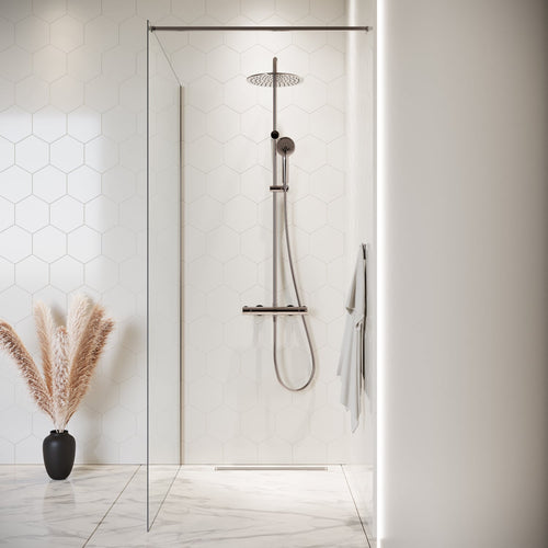 Badplaats Douchewand Florida 100 x 200 cm – Chroom – Inloopdouche 8 mm Veiligheidsglas