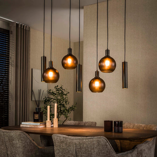 Giga Living Hanglamp Sfera Tricolore - Bruin Glas - 100x35x150cm