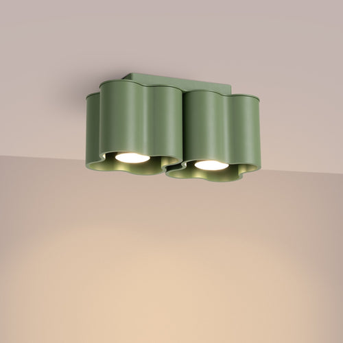 Sollux Lighting Plafondlamp OVIO 2 saliegroen GU10 - 24,5x12x12cm