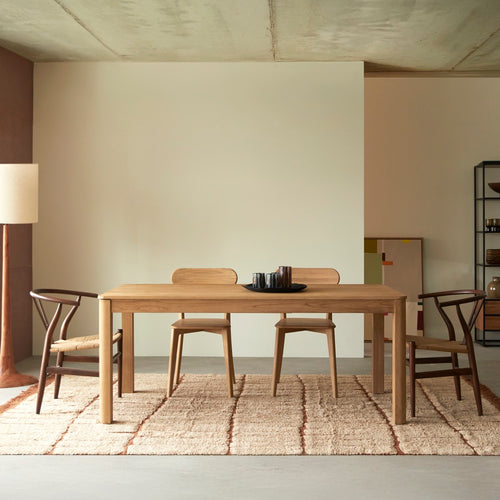 Tikamoon Uitschuifbare massief teakhouten tafel voor 8-10 personen. - Naturel