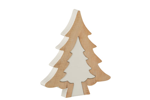 J-Line decoratie Kerstboom Puzzle - hout - wit - large - vtwonen shop