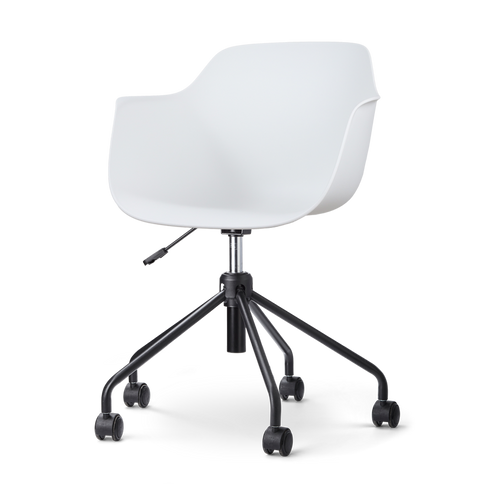 Nolon Nout-Puk Bureaustoel Wit - met Armleuning - Zwart Onderstel - vtwonen shop