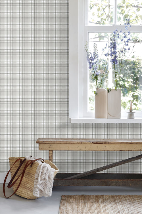 Sanders & Sanders behang ruiten donkergrijs - 53 cm x 10.05 m - 640715