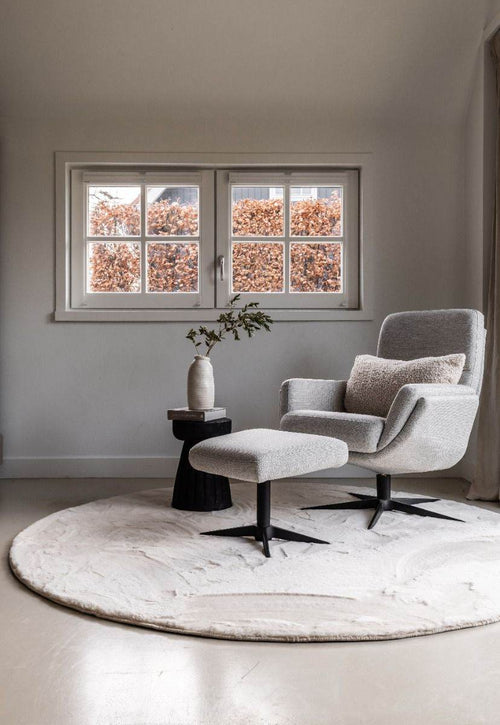 Interieur05 Rond Zacht Hoogpolig Vloerkleed Lux Creme - 120 x 120 cm - vtwonen shop