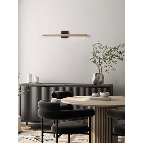Nova Luce LIOS Geïntegreerde LED-wandlamp in champagnegoud, matzwart, 8W 268lm, IP54, 3000K