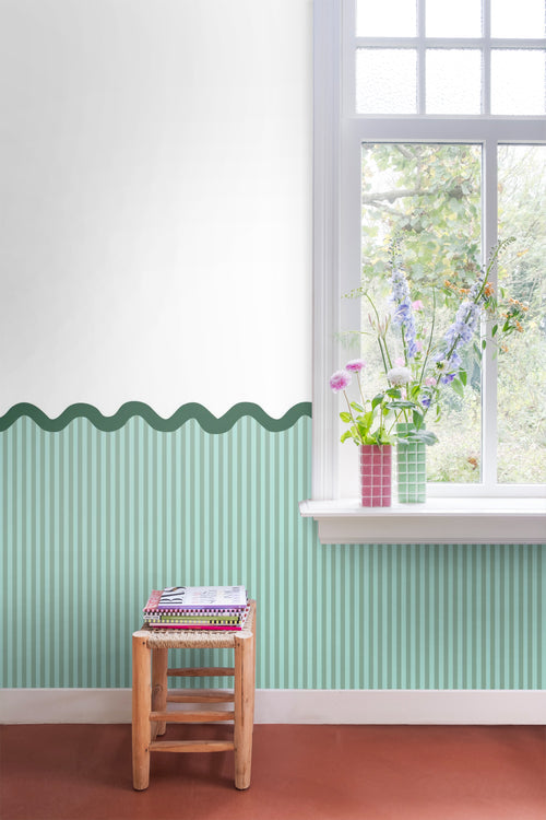 ESTAhome fotobehang lambrisering groen - 2.5 x 2.79 m - 159522 - vtwonen shop