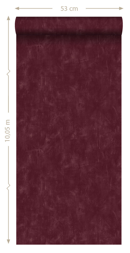 ESTAhome behang geschilderd effect bordeaux rood - 0,53 x 10,05 m - 148724 - vtwonen shop